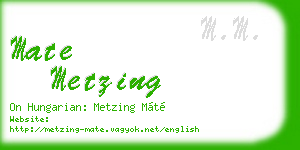 mate metzing business card